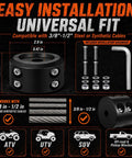 Rubber Winch Stopper for Cable for ATV UTV and Truck Protects Towing Hook and Synthetic Rope From Wear and Damage