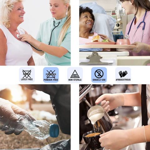 Vinyl Exam Gloves Pro Grade Latex Free Powder Free Clear Disposable Gloves Case Of 1000 Medium 3.5 Mil Medical Grade For Nursing Office Kitchen Pet Care Cleaning And Household Tasks