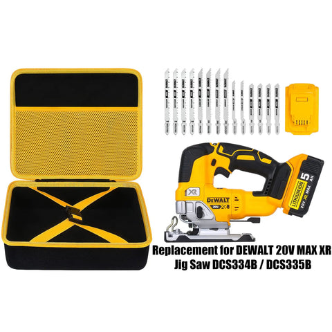 Heavy Duty Carry Case For DEWALT 20V Max XR Jig Saw DCS334B DCS335B Case Only with jigsaw, blades, and battery