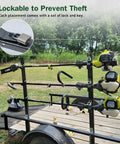 Three Place Weed Eater Rack for Trailer With Three Locks Open Trimmer Rack Holder for Landscape Truck on a trailer