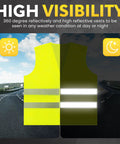 High Visibility Safety Vest 10 Pack Neon Yellow Mesh With Reflective Silver Strips 360 Degree Hi Vis for day and night conditions