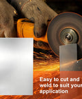 Hands cutting 430 Stainless Steel Sheet 0.018 Inch Thick 6 By 12 Inch Precision Metal For DIY Projects Auto Home Improvement Furniture