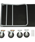 Beefy Heavy Duty Steel Platform Cart With 2200 Lbs Capacity Foldable Flat Dolly For Warehouse Garage And Workshop Use With Four Wheels And Two Brakes Featuring Rust Resistant Steel Frame And Durable Coating, folded steel platform cart with four wheels