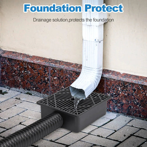 Installed 2.5 Inch Gutter Downspout Extension Kit, Flexible No Dig Buried Drain Pipe For Outdoor Yard And Lawn, Foundation Protection