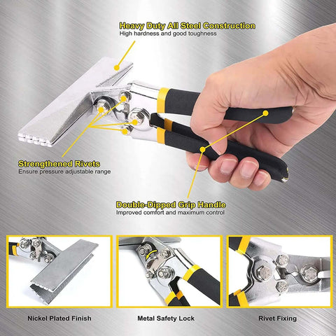 Pro Grade Heavy Duty Sheet Metal Bender And Hand Seamer Pliers Alloy Steel in hand, showcasing grip, rivets, and construction features