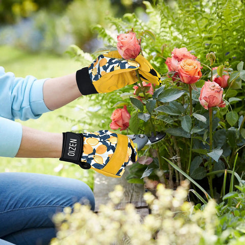 Cowhide Leather Gardening Gloves For Women And Men Tough As Nails Thorn Proof Puncture Resistant Work Gloves With Touchscreen Compatibility for trimming roses