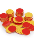 Totally Kid Approved Two Color Counters 100 Pack In Heavy Duty Plastic Case collection of red and yellow counting discs for math practice