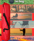 Replacement Bag For Folding Camping Chair 40x7x7 Inch 420D Oxford Polyester with side pockets, red, outdoor use.