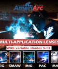 Welder using Auto Darkening Welding Lens 2x4 High Definition Clarity for multi-application lenses with shades 5-13