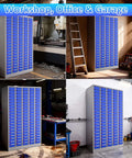 Heavy Duty 100 Drawer Parts Cabinet With Adjustable Dividers And Labels, Steel Hardware Organizer for workshops and garages