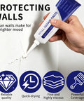 Person applying Drywall Repair Kit With Scraper For Quick Easy Hole And Crack Fix Water Resistant Patch Paste That Dries Fast