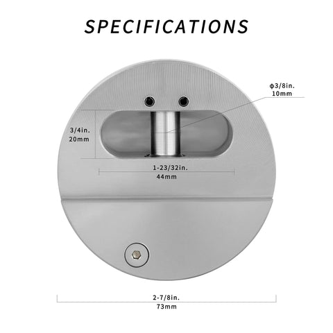 Front view of Stainless Steel Puck Lock Beefy Heavy Duty High Security Padlock With Hidden Shackle 2-7/8 Inch Wide Weatherproof Trailer Door Lock