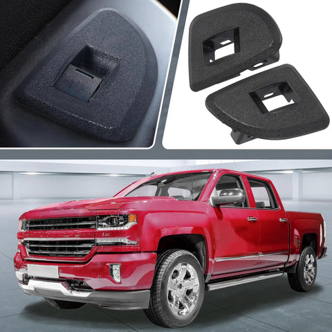 Pair Rear Window Switch Bezels For Chevrolet Silverado And GMC Sierra 1500 2500HD 3500HD 2009 2010 2011 2012 2013 Driver And Passenger Side Black Window Control Switch Cover Replacement