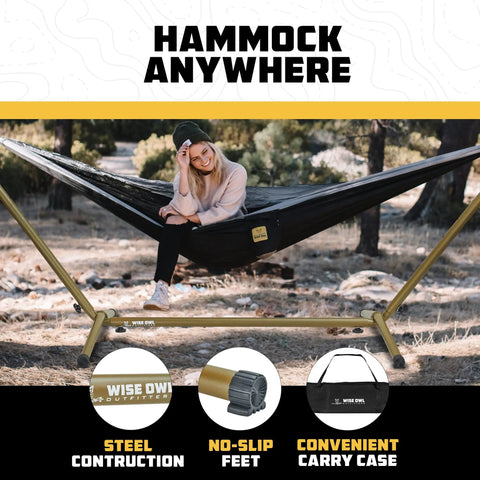Portable Hammock Stand Hang Anywhere 106 By 42 Inches With 440 Pound Capacity Collapsible And Lightweight for camping