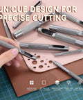 Heavy Duty Leather Hole Punch Set With 1mm To 10mm Holes Twenty Five Sixty Fourths Inch Hollow Round Punches Carbon Steel Build In Use