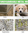 Heavy Duty Stainless Steel Garden Hose 150 Ft With Three Quarter Inch Brass Fittings, Kink Free And Rust Proof displayed in various settings