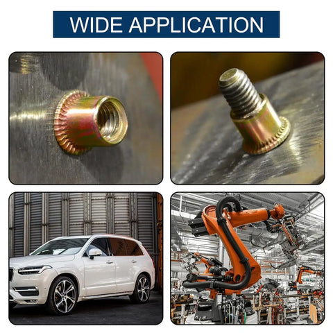 Wide application of Metric Rivet Nut Assortment Kit with Zinc Plated Finish in automotive and industrial projects.