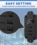 Close-up of remote control settings for 130Lb Magnetic Door Lock With Remote Control Kit For Drawer Cabinet Cupboard Locker Wardrobe.