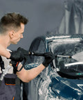 POWER TOWN ball valve pressure washer spray wand, stainless steel, 3/8-inch quick-connect, used to wash a blue car