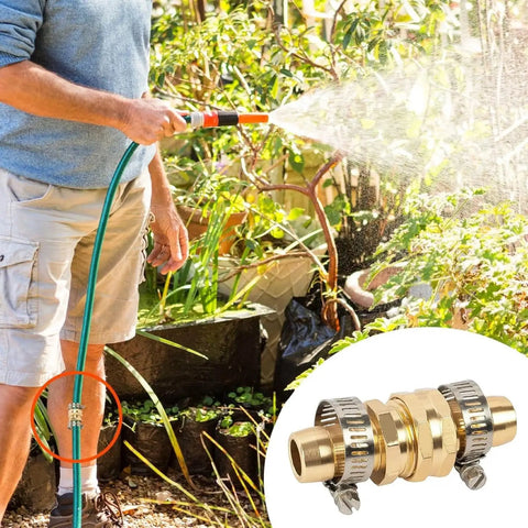Heavy Duty 4 Pack Aluminum Hose Repair Kit With Clamps For Quick Fix Cracked Garden Hoses, Leaky Water Lines, And Burst Pipes Using Easy Male Female Fitting Connectors That Fit Standard 5/8 In Or 3/4 In Nozzles Perfect For Home Use, garden hose repair