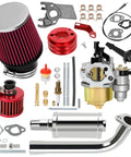 Stage 2 Beefed Up Carburetor Exhaust Muffler Kit For Predator 212cc 224cc 196cc Engines with air filters and exhaust pipe components