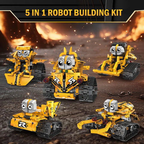 5 In 1 STEM Robot Kit For Kids Ages 8 To 16 With App And Remote Control, 269 Programmable Building Blocks displayed