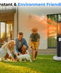 Crank Up The Cozy With This Portable Infrared Patio Heater Tower With Remote Control 1500W heating outdoor area