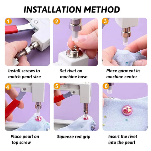 All In One Pearl Setting Kit With 4085 Beads And Nails For DIY Pearl Setting Machine installation steps demonstration