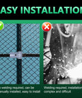 "Easy installation of 1-5/8 Inch T Clamp For Chain Link Fence End Rail, Galvanized Steel, Includes Bolts And Nuts, 2 Pack"
