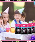 Children at a birthday party with 30 Pcs Baseball Snack Bags with ice cream drip pattern as party favors on a table