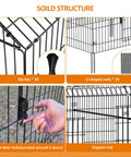 Heavy Duty Metal Chicken Coop With Cover, 86 By 40 By 39 Inches Outdoor Run Pen details showing zip ties, U-shaped nails, and locks.