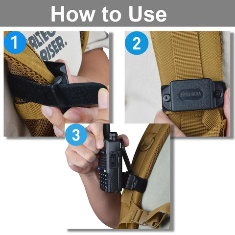 How to use Universal Clip On Two Way Radio Mount For Backpacks And Straps Built For Real Outdoor Grit Heavy Duty Hook And Loop