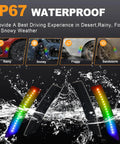 Ford Mustang S650 RGB LED Side Marker Lights Kit Smoked Lens IP67 waterproof feature demonstration