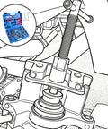 Heavy Duty Brake Tool Set 32 Pieces Caliper And Drum Tools Including Pliers Installer Remover Retainer Thrust Bolt Adapters shown in use.