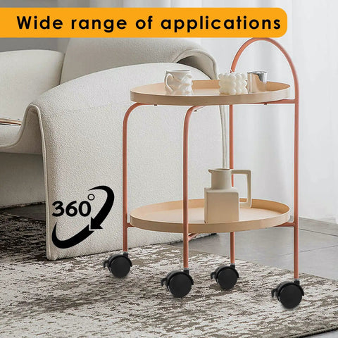 Heavy Duty 2 Inch Stem Casters That Roll Slick As Butter For Living Room Furniture And Mobile Workstations Featuring Bulletproof Steel Cores And Zero Hassle Setup on a stylish rolling cart.