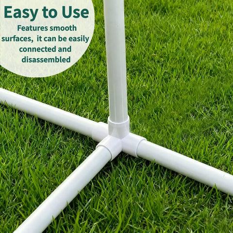 12 Pack 1 Inch PVC Pipe Fittings 4 Way Elbow Corner Side Outlet Tee Fitting Heavy Duty Furniture Grade Connectors on grass