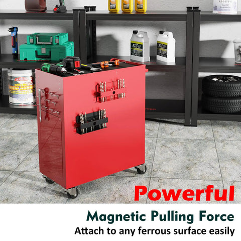 Magnetic Drill Bit Organizer For Long Phillips Bits Built Tough Heavy Duty Steel Bit Holder With Anti Slip Grip on red cart