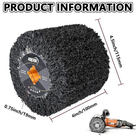 Diamond Surface Conditioning Drum 4.5 Inch 36 Grit Wire Drawing Wheel for Burnishing Machines Polishing Hard Metals