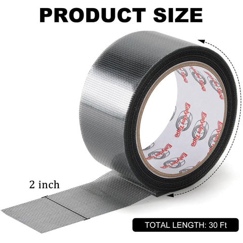 Heavy Duty Black Window Screen Repair Tape 2 Inch By 30 Foot Fiberglass Patch With Strong Adhesive For Tears In Window And Door Screens