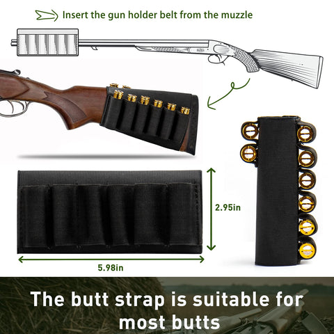 Two Point Shotgun Sling For 12 Gauge With 15 Round Capacity And 8 Round Butt Stock Premium Quick Detach Tactical Strap on gun