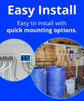 WiFi Enabled Hydroponics Pro Controller For Around The Clock Automated PH, EC And Temperature Dosing installed on blue wall