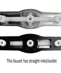 Back view of Two Handle Plastic Tub Shower Diverter For Mobile Homes 8 Inch Brushed Nickel Finish Easy Lever Operation