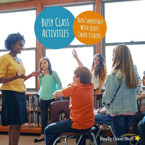 Heavy Duty Felt Chair Leg Covers With Soft Fuzzy Bottoms For Quiet Vibes And Zero Annoying Screeches during classroom activities.