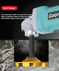 5/8-11 Angle Grinder Extension Shaft Set 3 Pack Buff Extender Kit in use with car polisher, showing extension for narrow areas