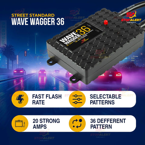 Wig Wag 36 Pattern Wave Wagger Headlights Module For Emergency Vehicles showing module with 36 pattern options