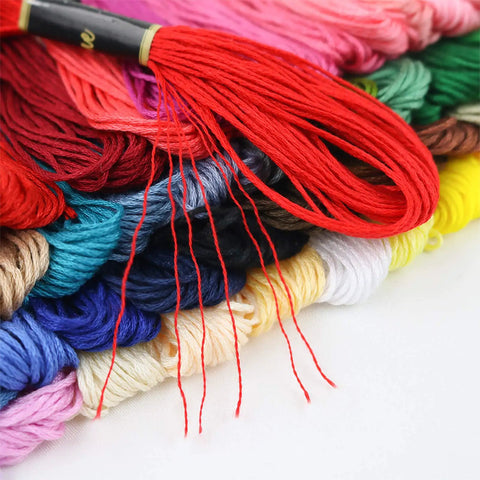 Rainbow Embroidery Floss Set With 50 Skeins In Bright Colors 12 Floss Bobbins And 1 Needle Threading Tool Each Skein About 8.75 Yards Long With 6 Strands Polyester Colorfast For Cross Stitch Friendship Bracelets And All Your DIY Craft Projects