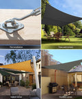 Heavy Duty 304 Stainless Steel Shade Sail Hardware Kit For 6 Inch Installations Compatible With Rectangle And Triangle Canopies Ideal For Deck Garden Lawn And Patio Outdoor Shade Sails showcasing different installation setups