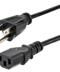 10 Ft Computer Power Cord NEMA 5-15P To C13 For Home Office Desktop Setup Printers PC Monitors 18 AWG 125V 10A Black