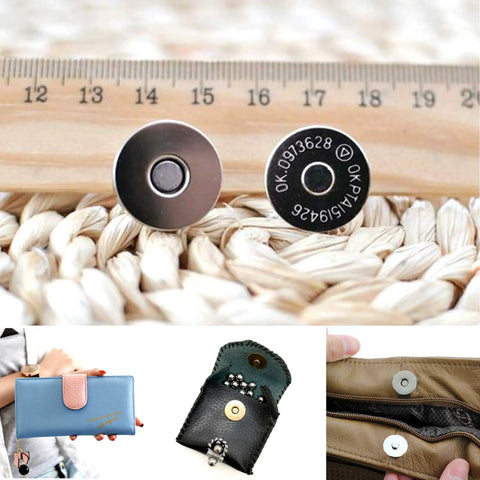 20-Set 3/4 Inch Magnetic Button Snaps Kit For Purses, Bags And Clothes Repair, antique brass fasteners on woven surface