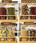 Four sets of Two 49oz Airtight Glass Coffee Canisters With Bamboo Shelf, Stainless Spoon And Anti Slip Pads for various storage